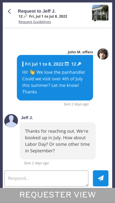 Requestor View How do I request a week?